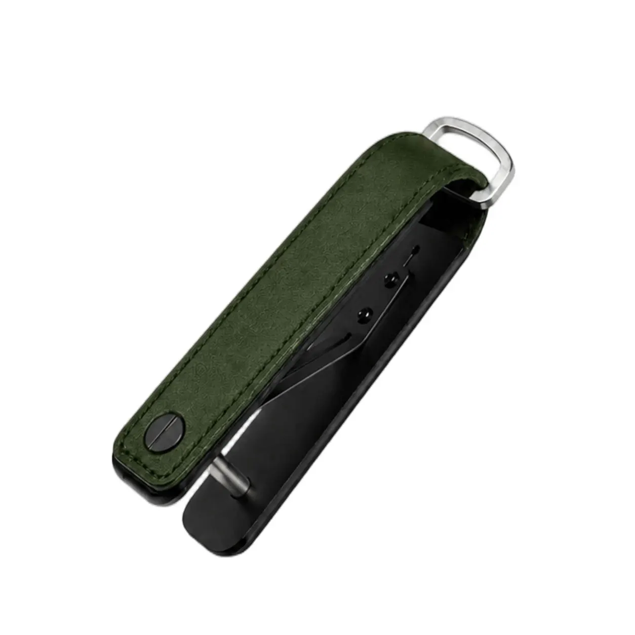 Tragbares Multifunktionales Leder-Schlüsseletui Aluminium-Schlüsselorganizer Clip Langlebiger Taschen-Schlüsselanhänger für Standardschlüssel – Detail 4