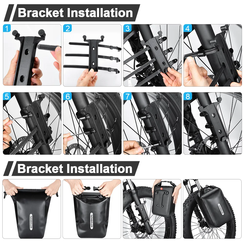 NEWBOLER 10L Elektrische Jagd Fahrrad Tasche Wasserdichte Fahrrad Quick Release Gabel Tasche Elektrische Fahrrad Tasche Outdoor Fahrrad Front Tasche – Detail 6
