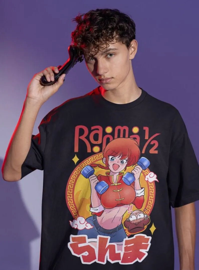 Unisex Ranma Saotome Anime T-Shirt, Genma Panda Manga Shirt