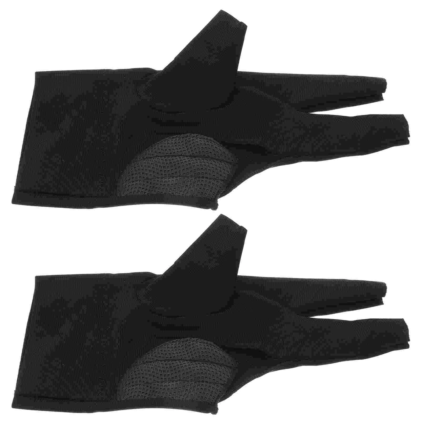 2 Pcs Pool Gloves Men's Billiard for Left Hand Comfortable Snooker Professional Three-finger Sports Women