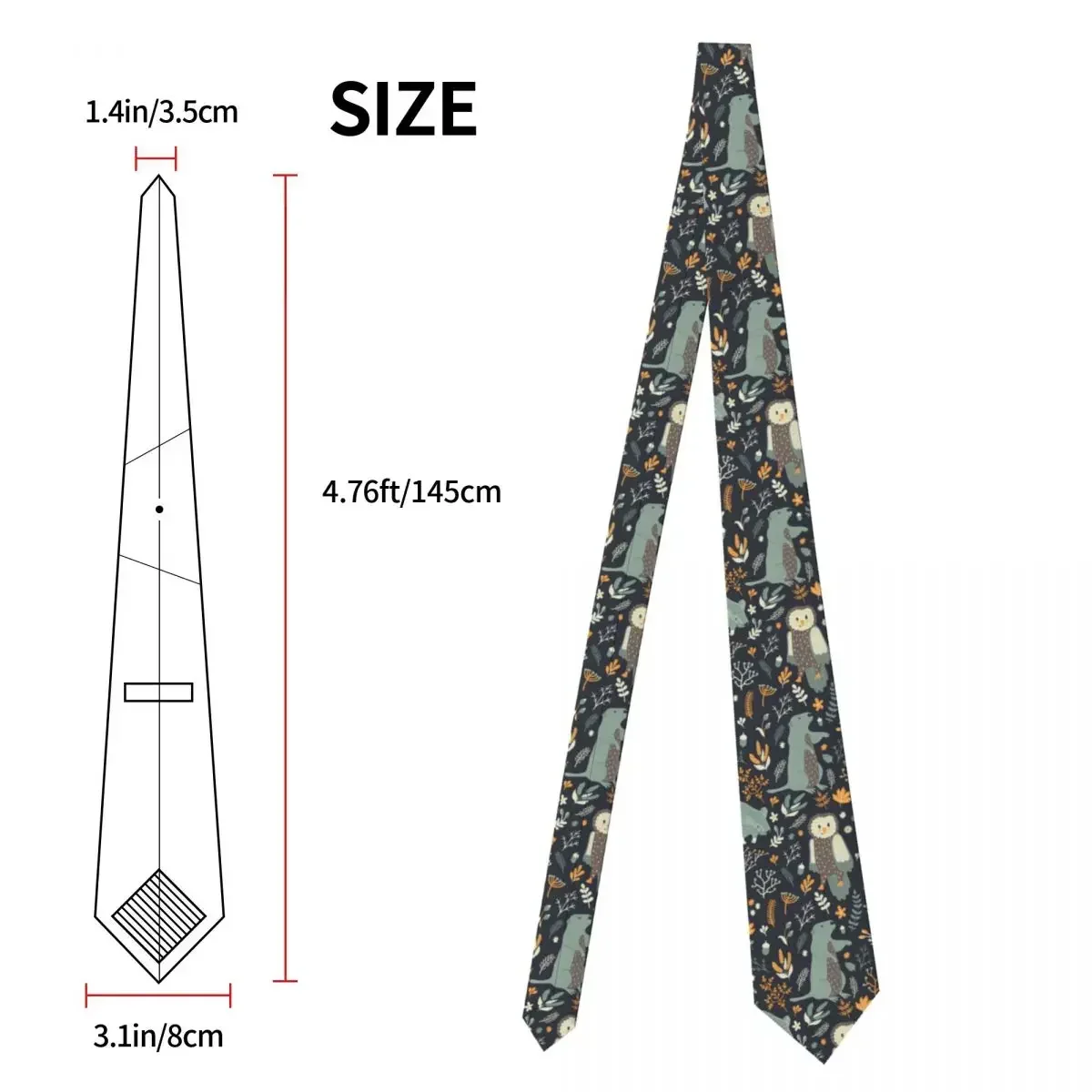 Formal Skinny Neckties Classic Men\'s Cute Animals And Floral Wedding Tie Gentleman Narrow