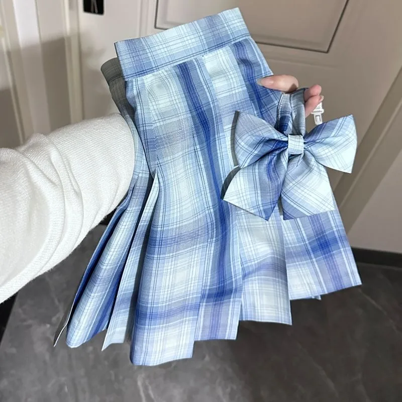 

Новая женская мини-юбка в клетку в стиле Y2K: милая, с высокой талией, А-силуэт, повседневная, в стиле Харадзюку, преппи, плиссированная