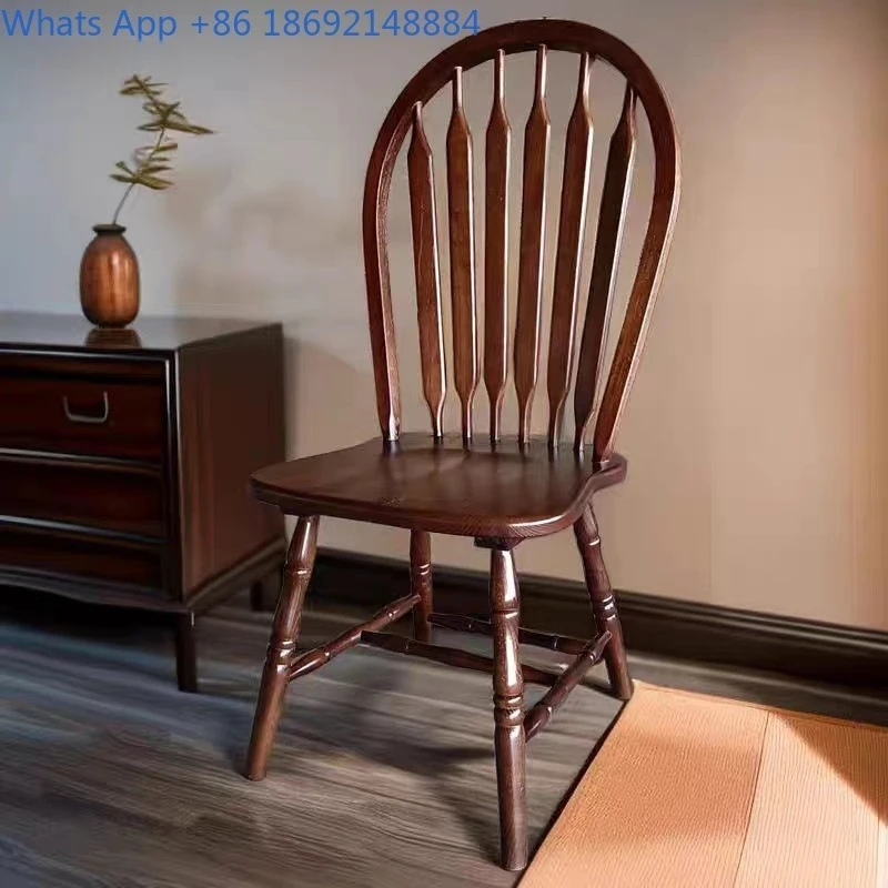 Rustic Solid Wood Dining Chair for Home Use Simple Style Suitable for Cafe and Living Room Decor