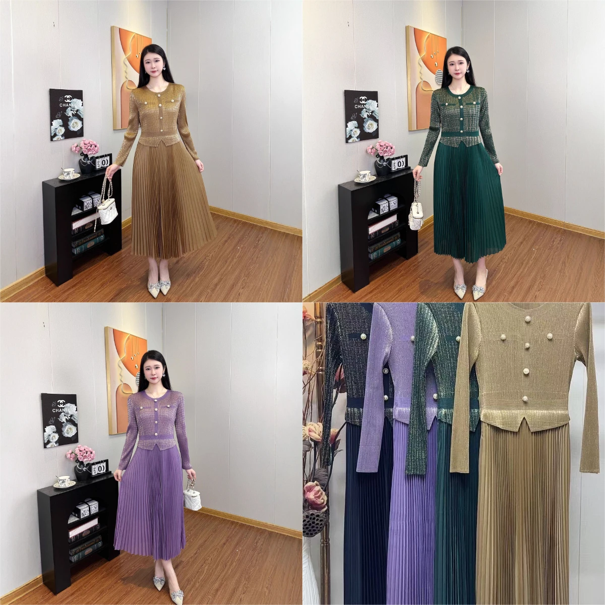 Miyake Fold 2025 New Autumn and Winter Classic Clothes Fashion Dress Loose Long Dress Light Luxury Women's Wear Elegant