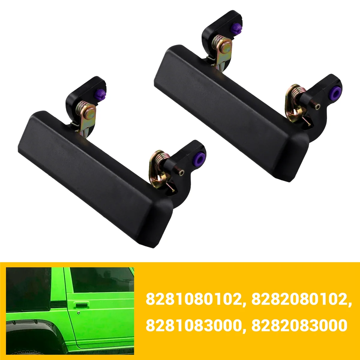 1Pair Set Car Outside Exterior Door Handles Black Left Right for Suzuki Samurai 1986-1995 8281083000, 8282083000 image 5