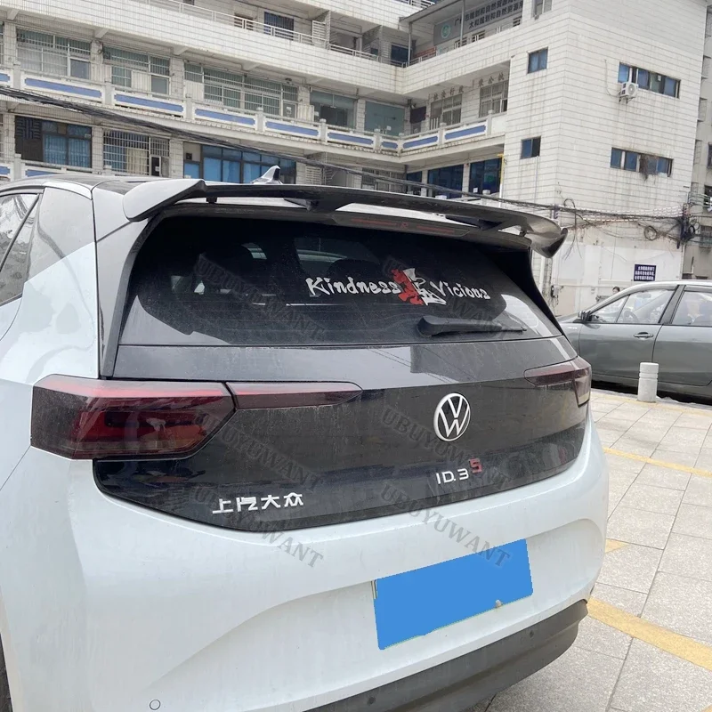 For Volkswagen VW iD3 iD4 iD5 iD6 UNPAINTED/GLOSSY BLACK/CARBON COLOR 2019 2020 2021 - 2024 Rear Roof Spoiler Lip Wings