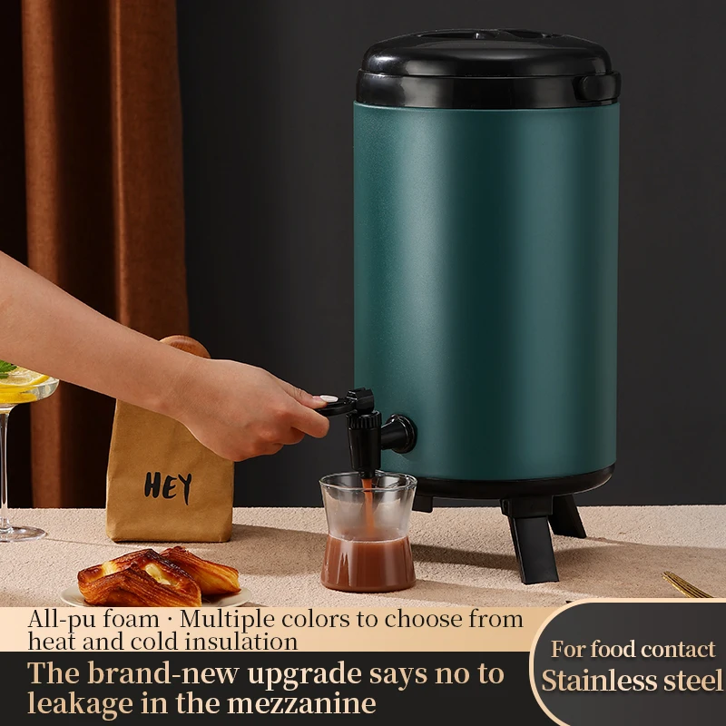 

Коммерческое и домашнее ведро для чая с молоком с изоляцией из нержавеющей стали - большая емкость для магазина чая с молоком Бочка для хранения соевого молока