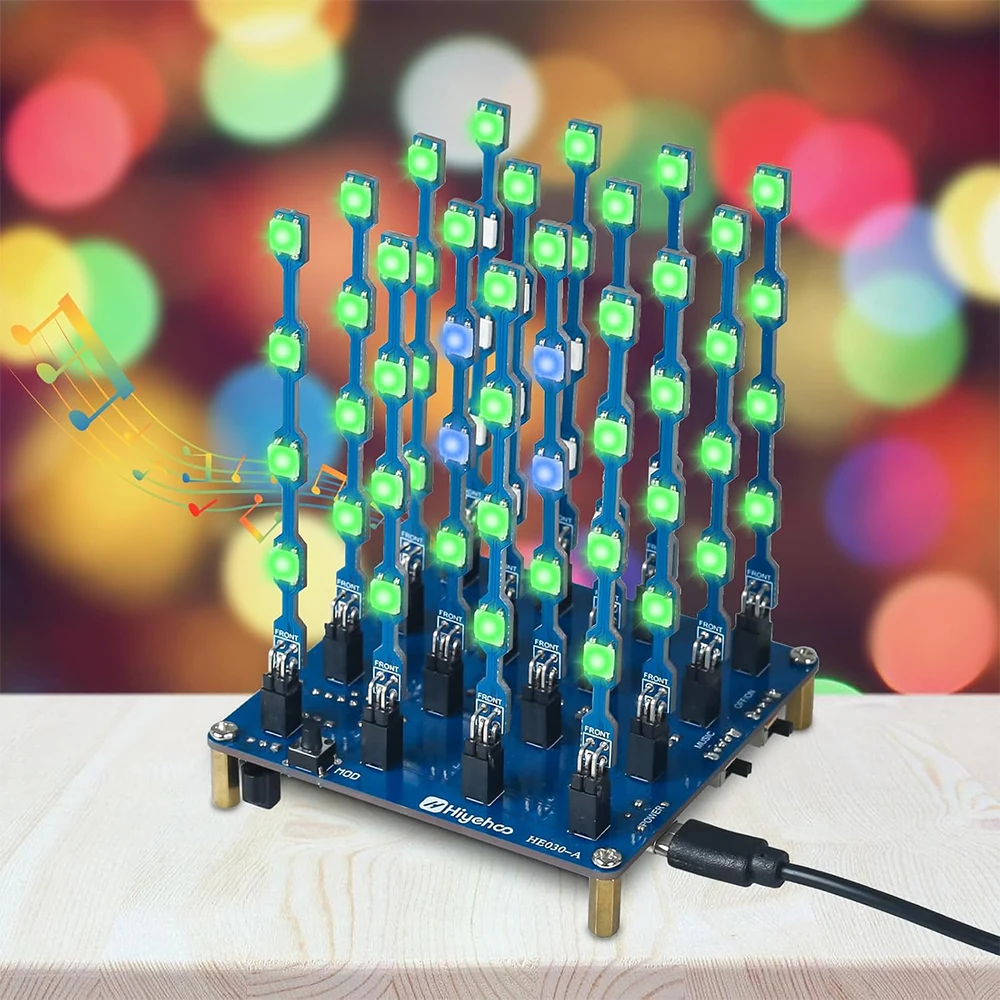 DIY 3D LED RGB Küp Lehimleme Uygulama Kiti SMD RGB Işık Lehim Projesi 9 Aydınlatma Modu ile Müzik DIY Elektronik Kiti STEM için