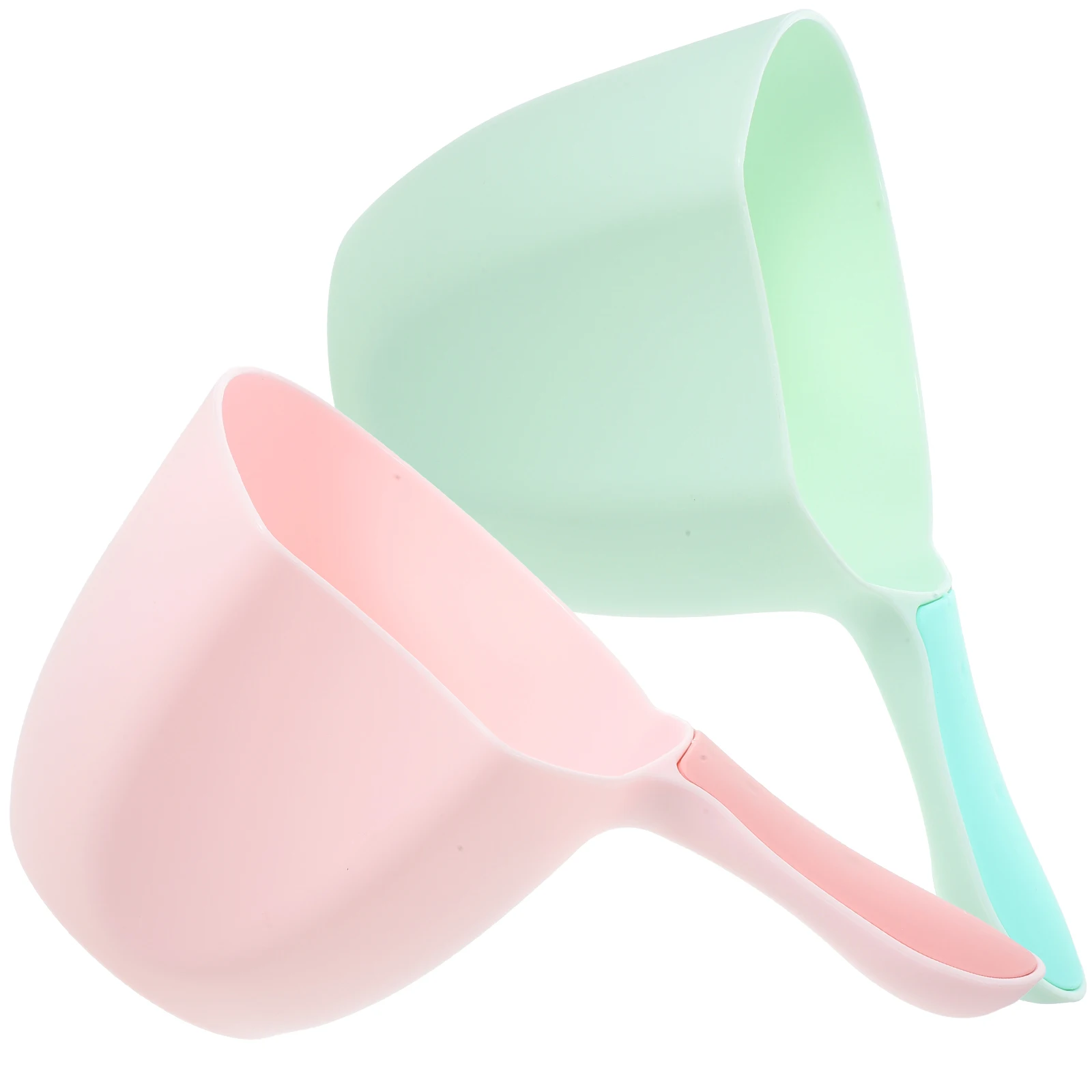 

2Pcs Lightweight Kitchen Water Ladle Shallow Pink Green Bathtub Dipper Practical Bathing Spoon Shower Bucket Gardening Tools