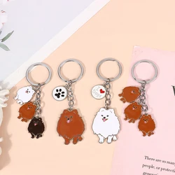 Lovely Pomeranian Dog Key Chains Charm Pet Dogs Bag Charms Pendant Car Keyring Ornaments Gifts