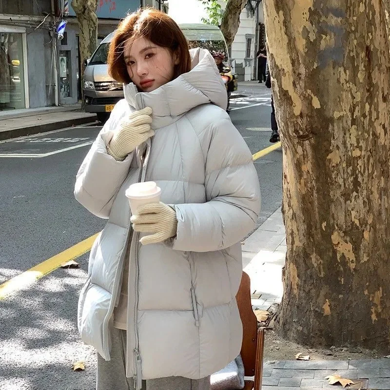 Unten Baumwolle Mantel Frauen Parkas Winter 2025 Neue Koreanische Warme Baumwolle Gefütterte Jacke Starke Mit Kapuze Windjacke Oberbekleidung Damen Top Flut