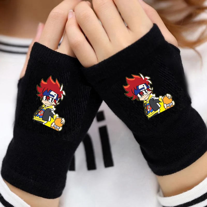 Teenagers  Short Fingerless Gloves Mitten Arm Warmer Men's Warm Cuff Gloves For anime Sk8 the infinity Gloves