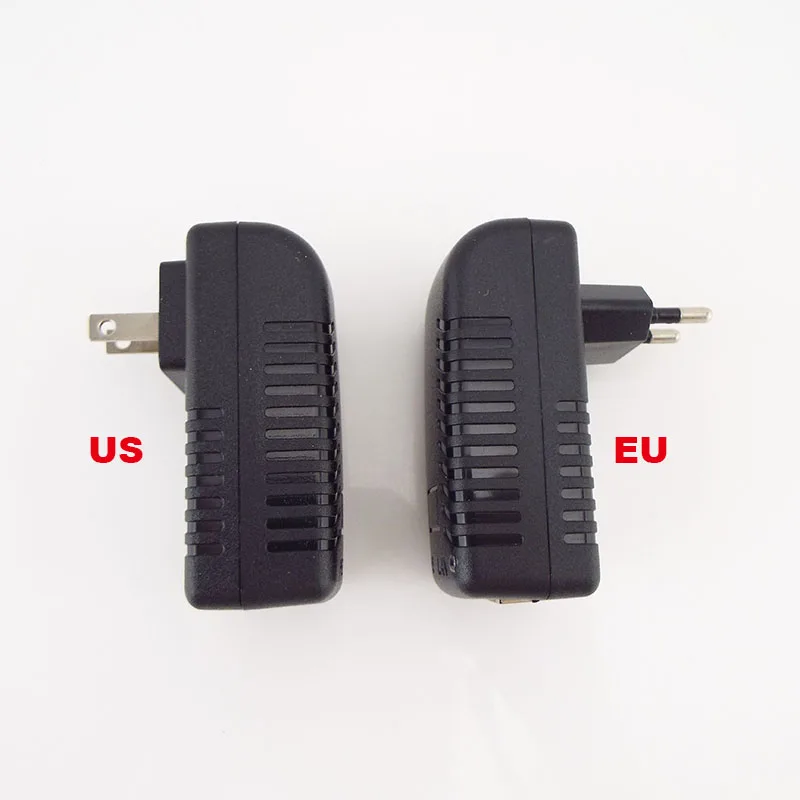 Источник питания PoE 12 В 2 А POE-инжектор Ethernet-адаптер для камеры видеонаблюдения, телефона, спутниковых ресиверов, настенная вилка США, ЕС, 12 В, 2 А