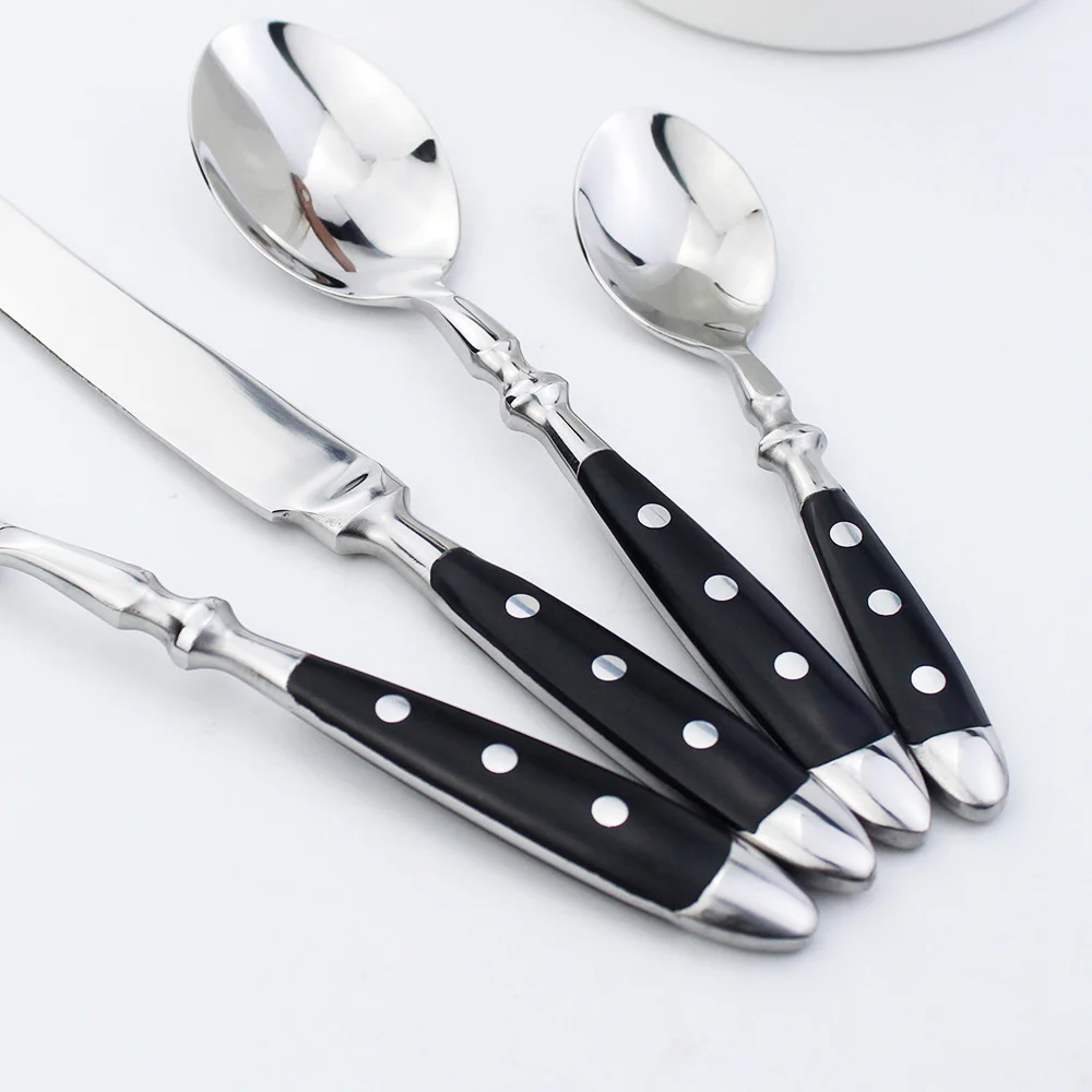 4pcs 4 In 1 Stainless Steel Western Cutlery Set Delicate Knife, Fork And Spoon Steak Western Food Utensils Dinnerware For Home