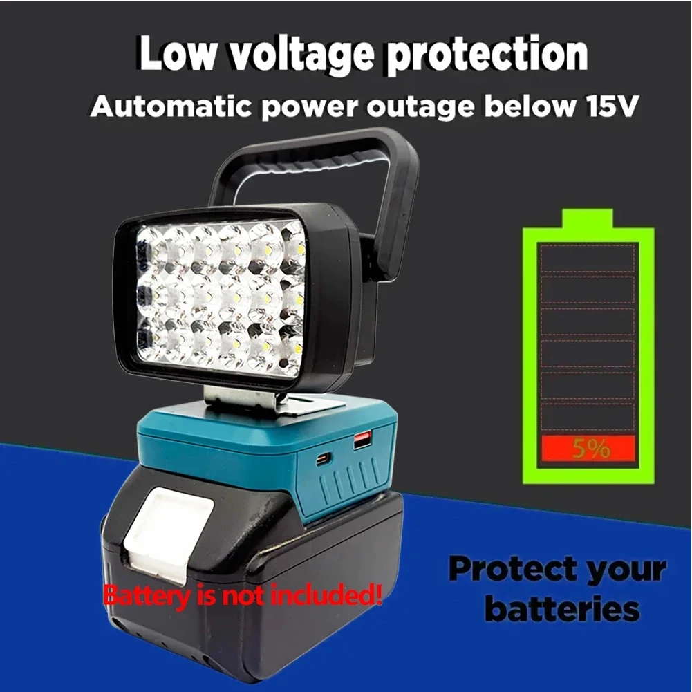 

Powerful 18 LED Portable Work Light With Type-C Charging Outdoor Work Fishing Handheld Flashlight Tool Lights