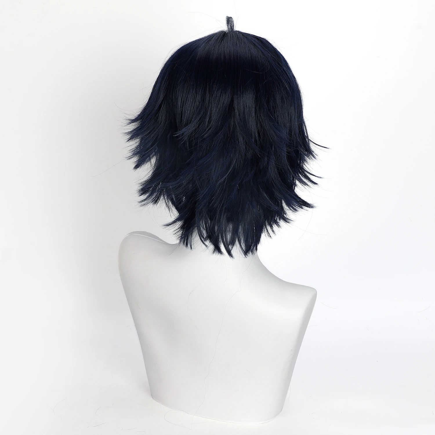 أنيمي شعر مستعار Zuo Le تأثيري الباروكات الفرسان لعبة لعب الأدوار شعر مستعار الظلام الأزرق شعر مستعار اصطناعي لحفلة تنكرية كرنفال تأثيري
