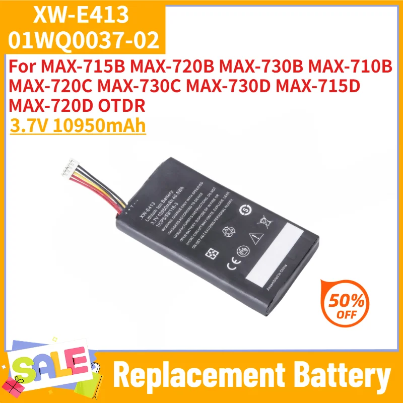XW-E413 Battery for EXFO MAX-710B MAX-720C MAX-730C MAX-715B MAX-720B MAX-730B MAX-730D OTDR Replacement Battery 3.7V 10950mAh