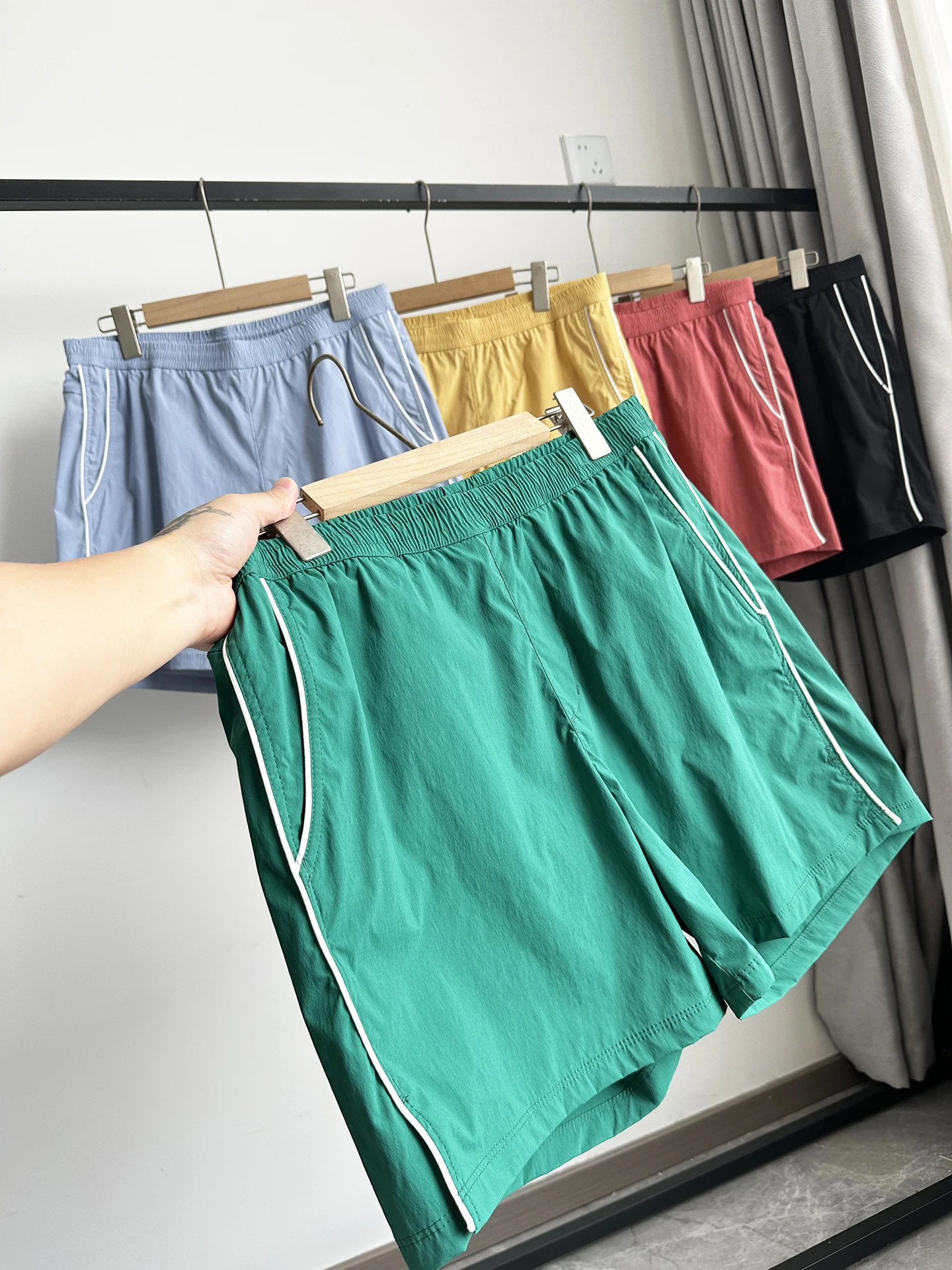 Lightweight Quick Dry Outdoor Breathable Color Block Casual Pants Shorts Magazine Style Men's Summer Cool Feeling Lightweight