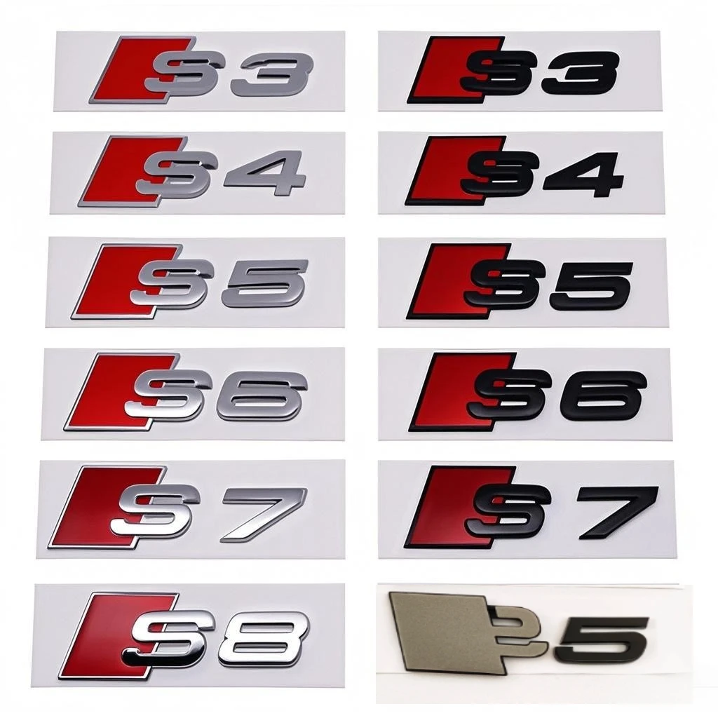 

3D ABS Chrome Black Logo S3 S4 S5 S6 S7 S8 Emblem Car Trunk Badge Sticker For Audi 8Y 8P 8V B6 B8 B9 8T C4 C6 C7 C8 Accessories
