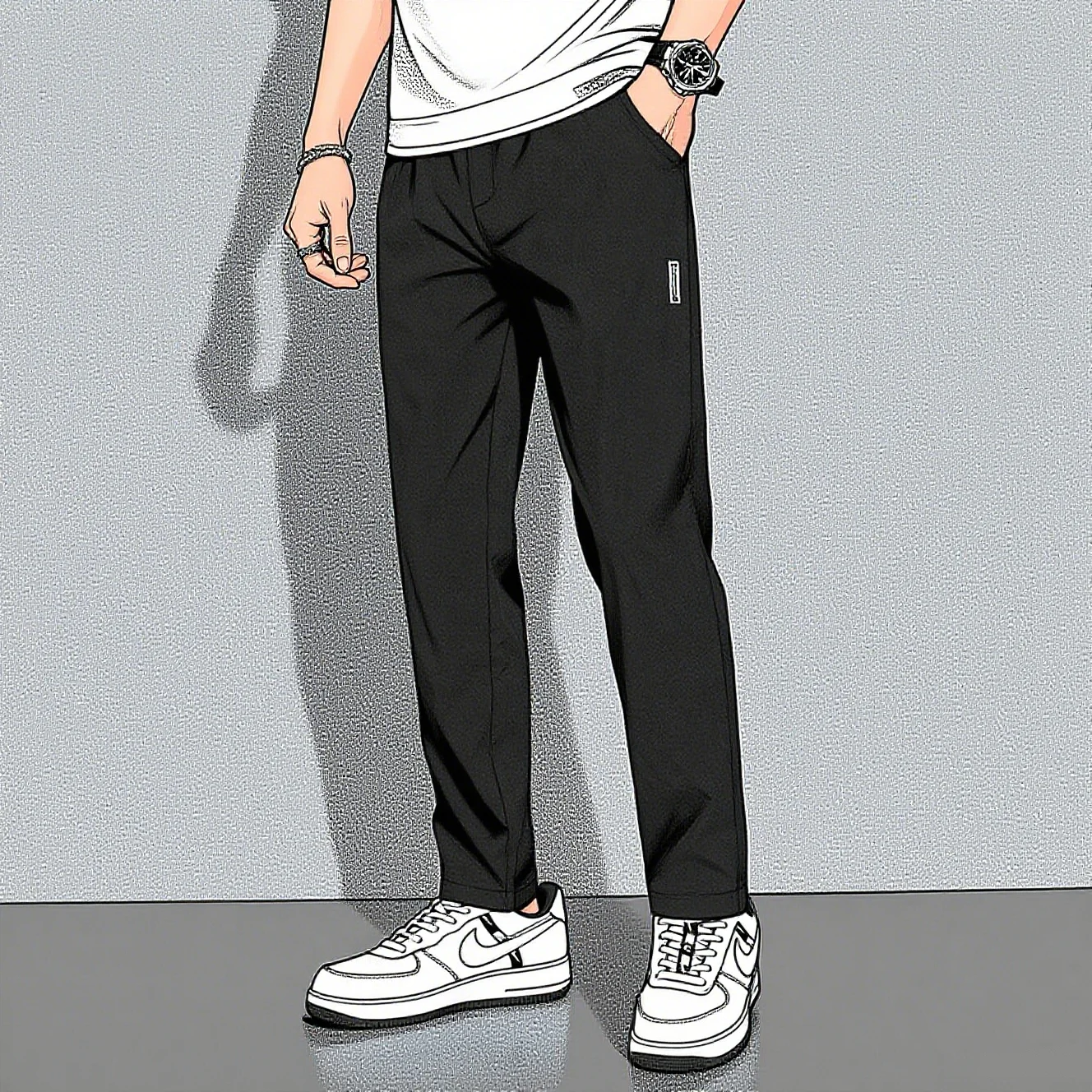 Pantalones de hombre 2025, pantalones casuales de negocios delgados de verano, pantalones deportivos de pierna recta transpirables elásticos para exteriores