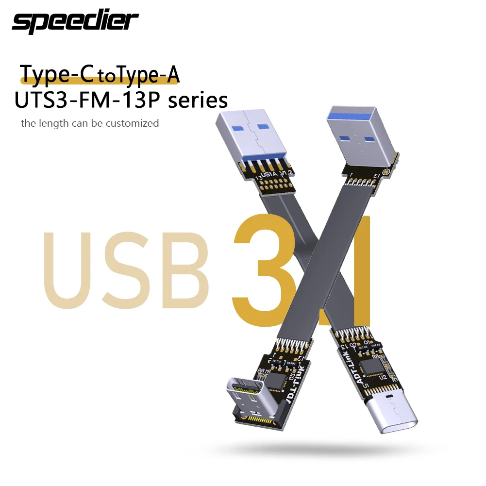 

USB C Female to USB a Cable 10Gbps Aerial Fold USB 3.1 Photography Cord Flexible Ribbon FPV Flat Extension Cable Male to Female
