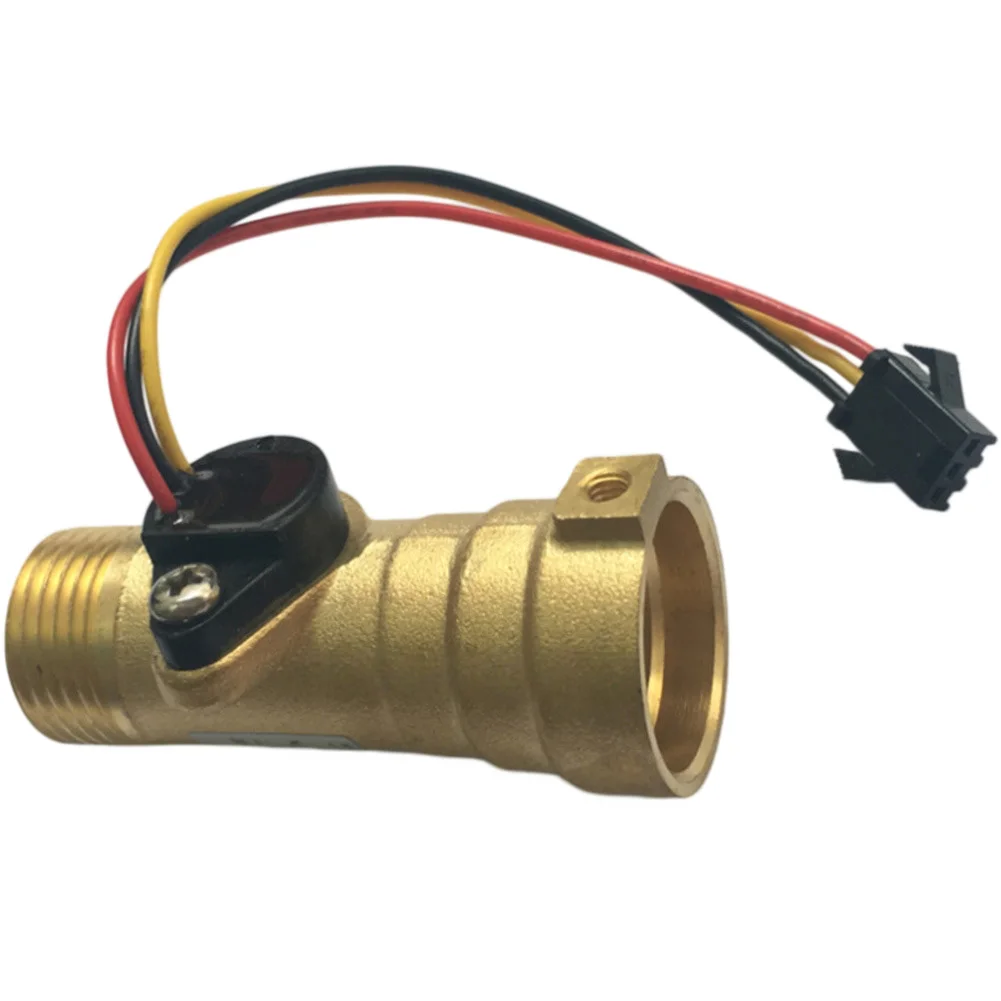 Plug-in Style Copper Flow Sensor for Gas Water Heater Systems Flow Rate 1 to 30 Liters per Minute DC 5V Output