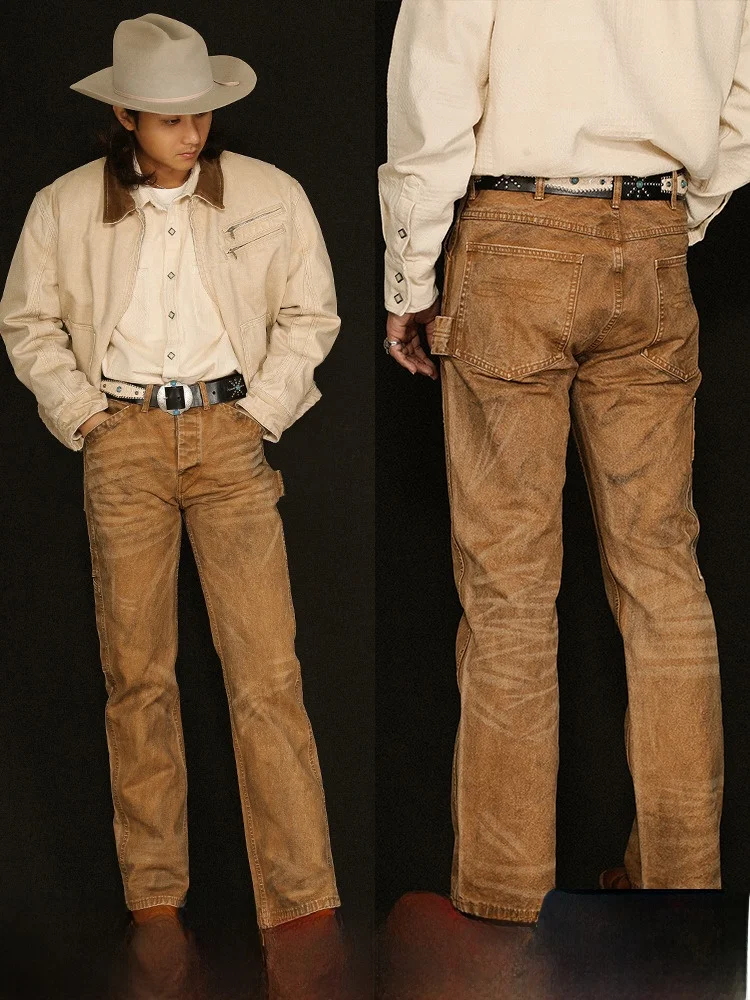 

Waed Wooutters Straight Leg Jeans Narrow Width Faded Old Series 6.5OZ Pearl Sails Dir Old DyeingMBBCAR Youth Cotton Jeans