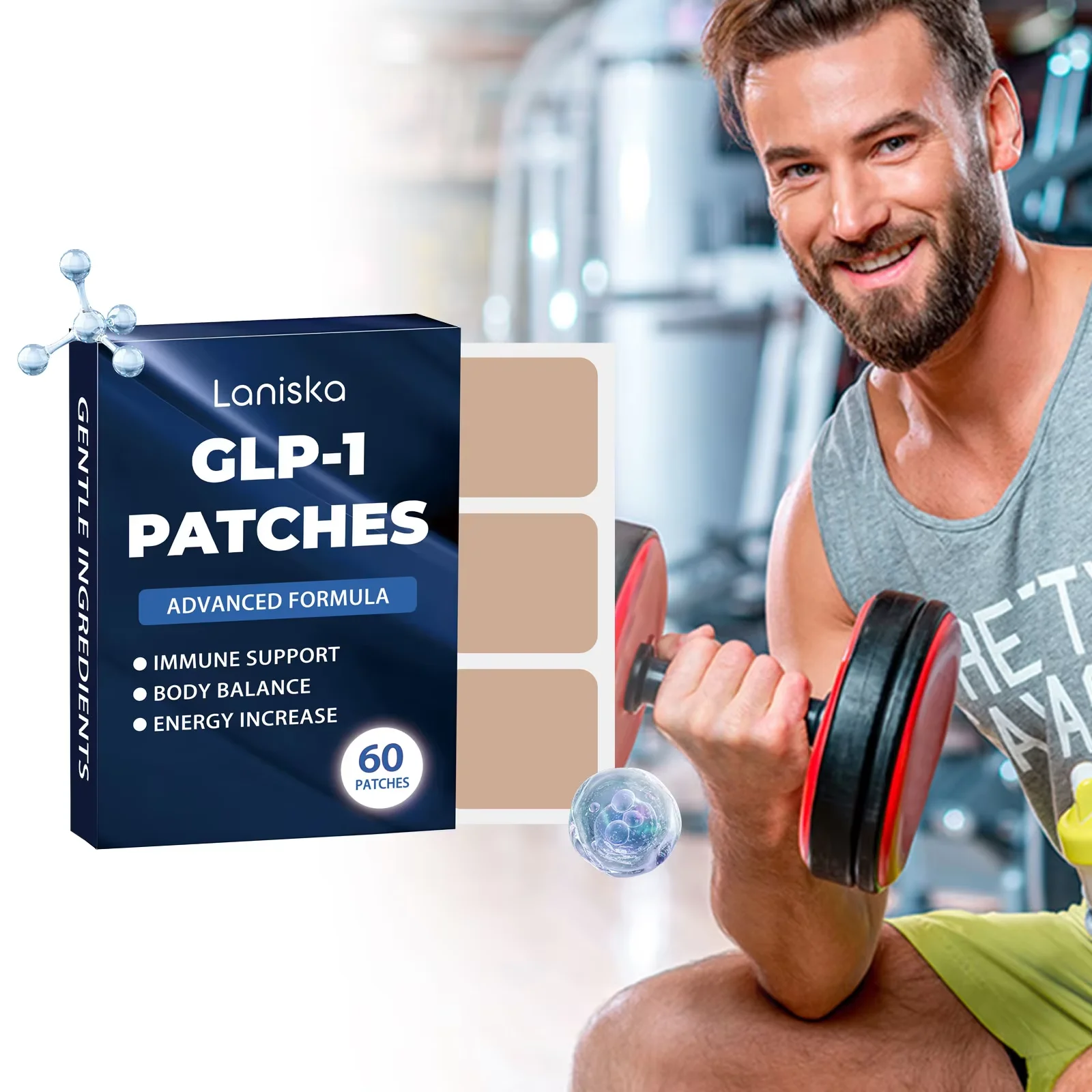 60pcs GLP-1 Body Patches Metabolism Enhance Slimming Management Maintain Energy Body Shaping Support Portable Daily Care Patch