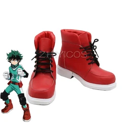 New My Hero Academia Izuku Midoriya Cosplay Shoes My Hero Academia Cosplay Boots Lace-up PU Leather Carnival Halloween Shoes
