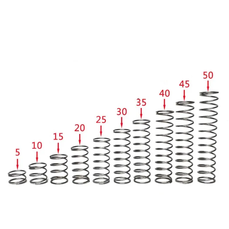 50pcs/lot 0.3/0.4/0.5/0.6/0.7/0.8mm 304 Stainless Steel Small Coil Compression Spring,Spot Micro Compression Springs