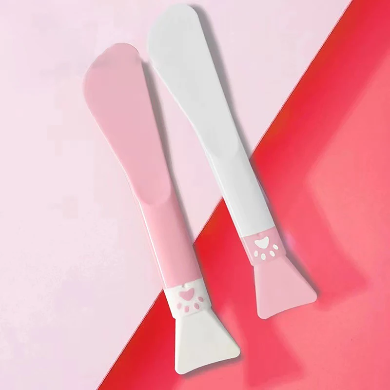 Cute Paw Double Head Silicone Facial Mask Brush Scraper Mud Face Cleansing Brush Beauty Tool