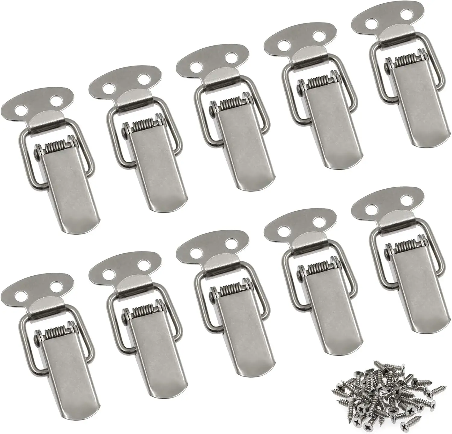 2Pcs Spring Loaded Toggle Lock Clasp Buckle Latch Hardware Security Fastener for Cabinet Box Suitcase Toolbox Trunk Case