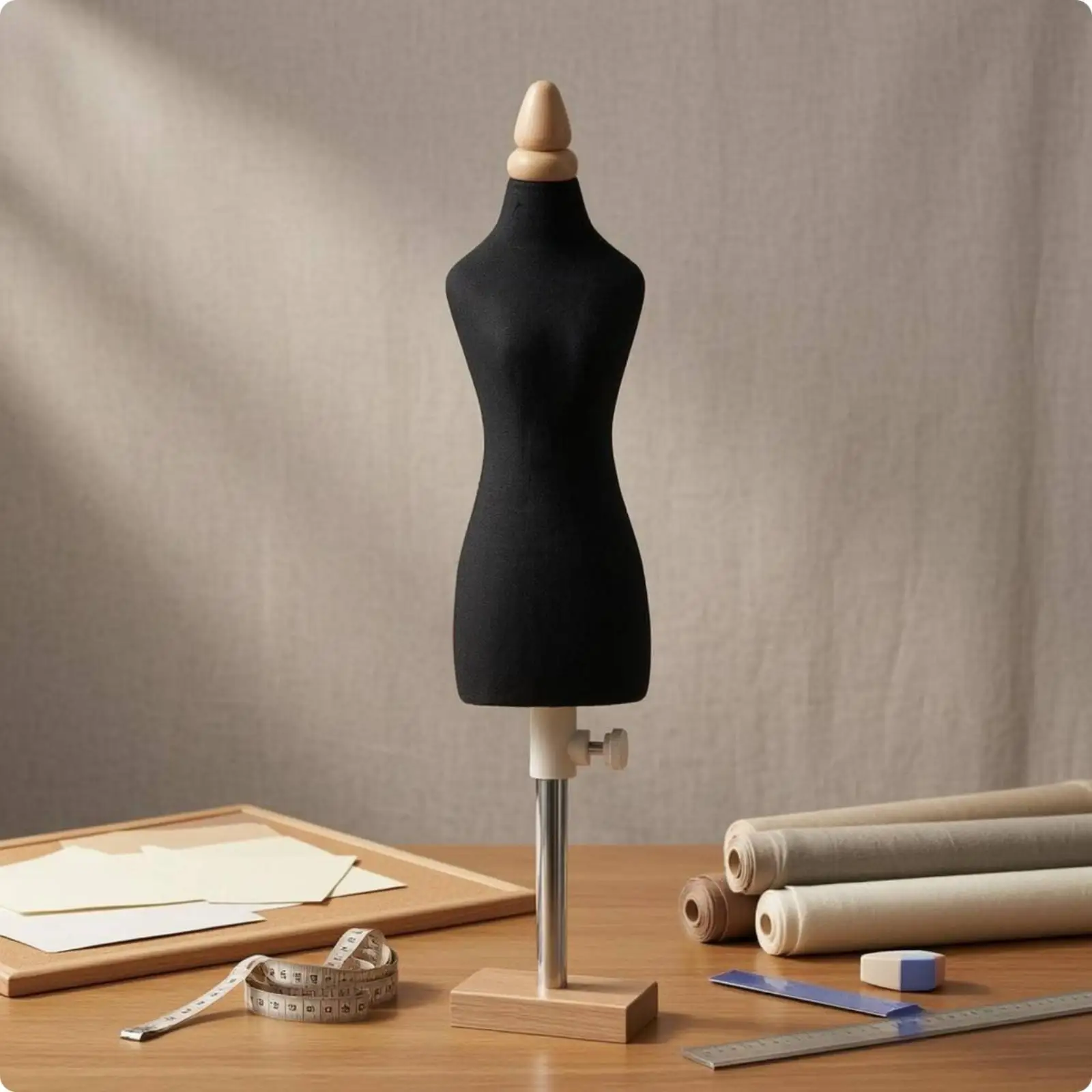 Clothing Display Mannequin Stand with Female Torso Shape and Height Adjustable Steel Pole for Fashion Design and Garment Fitting
