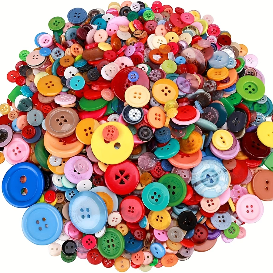 100 sztuk kolorowych okrągłych plastikowych guzików 0,7-2,5 cm w różnych rozmiarach do majsterkowania, szycia, robótek na drutach, domowych akcesoriów do szycia