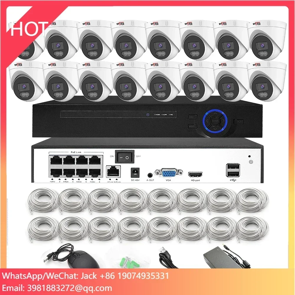 

ENSTER 3MP 5MP 8MP Easy to Install Night Vison Outdoor Cctv Camera Dome POE Kit