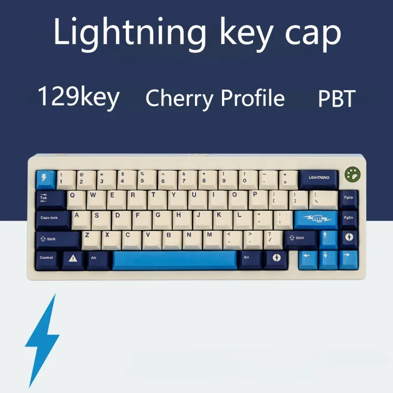 129 Keys GMK Lightning Cherry Profile PBT Double Shot Key Caps for Cherry Gateron MX Switches Gamer Mechanical Gaming Keyboard