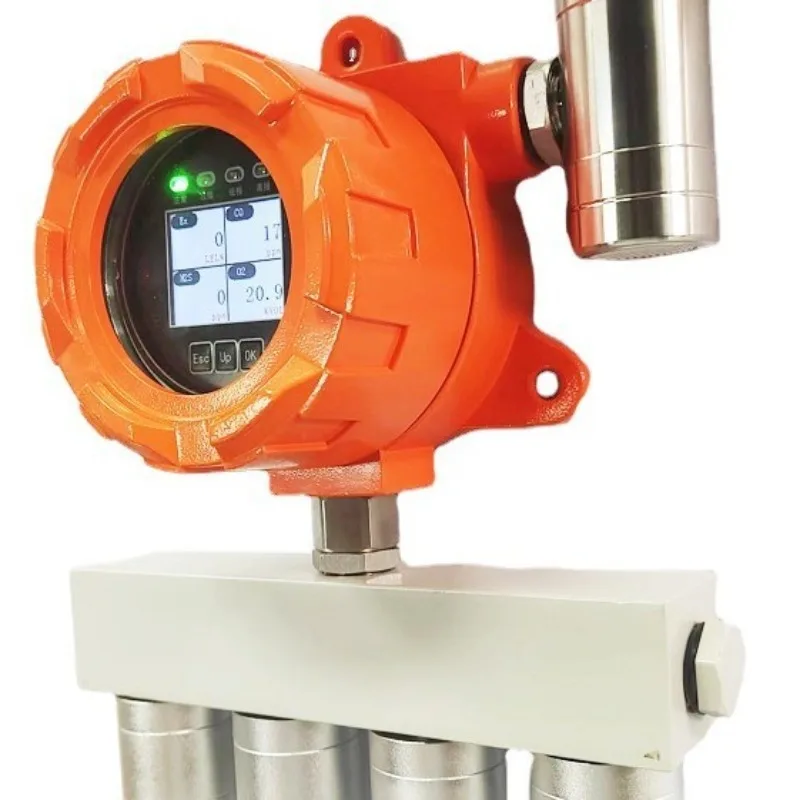 Industrial Explosion Proof Online 4 in 1 Gas Detector Fixed Multi Gas Monitoring Alarm System with Data Upload Real Time Sensor