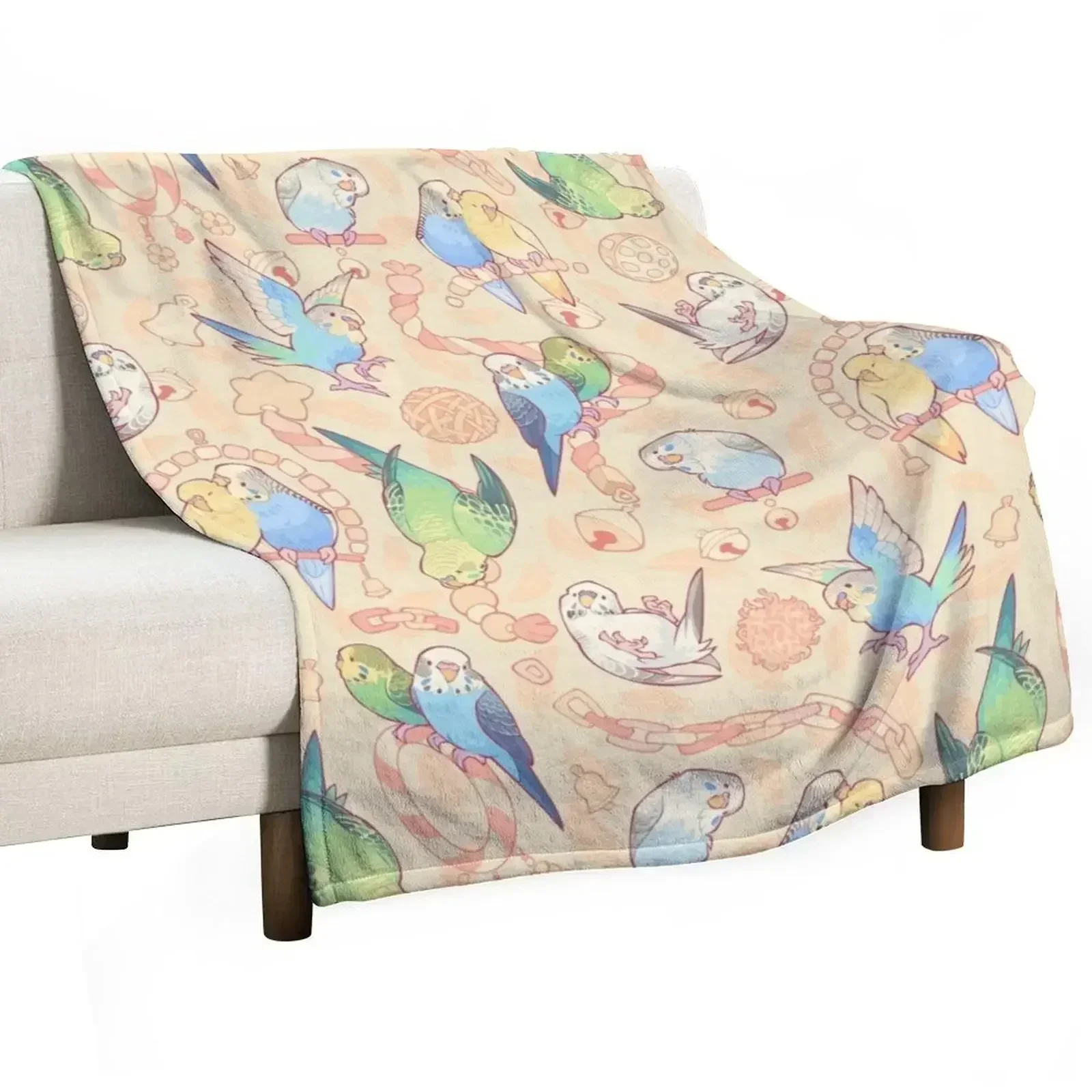 Budgie bunch orange cupcake flavored Throw Blanket Decorative Throw Travel Single Picnic Sofa Throw Nap Blankets