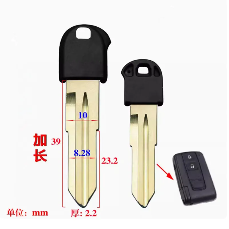 Clé intelligente de voiture à distance sans clé, insert d'urgence, lame non coupée, vierge, Toyota Prius 2004-2009, CorTrustVerso Camry, 5 pièces