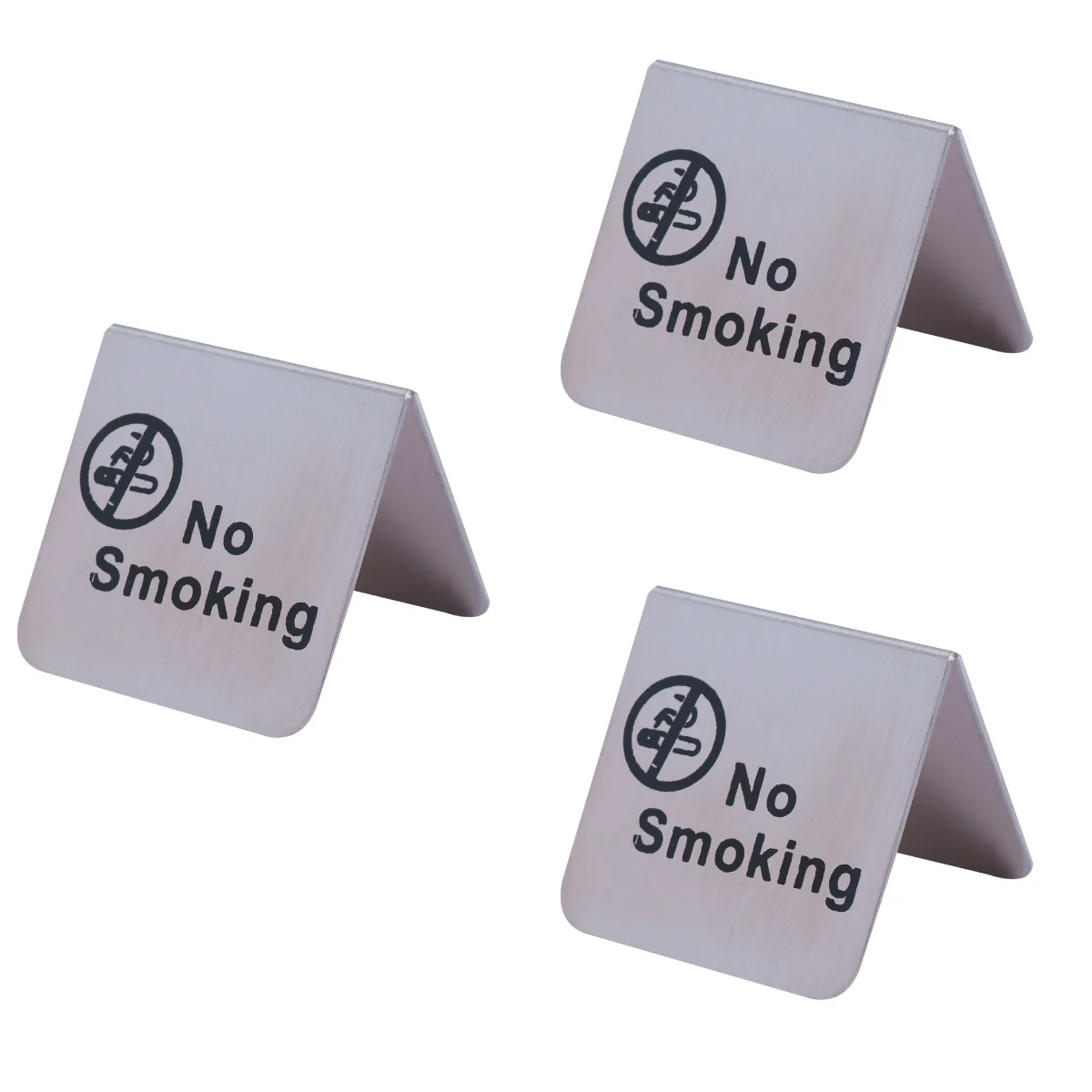 Set of 3 Table Card Desktop No Signs for Home Outdoor Tables Smoking Double Side