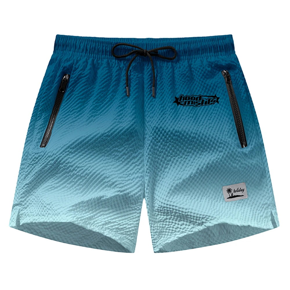 2026 New Printed Beach Shorts Summer Casual Fashion Fitness Running Training Shorts With Phone Pocket And Drawstring Adjustable 3