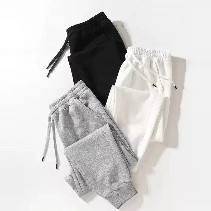 

Casual sweatpants for men, spring and autumn loose-fitting leggings with drawstrings, elastic knitted sports pants, long pants