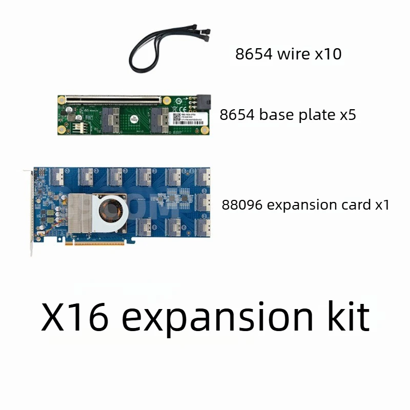 PLX88096 Expansion Card SWITCH Required X16 SFF-8654 Riser 10 Ports To 5 PCIE 4.0 X16 /10 PCIE 4.0 X8 Connect U.2 Hard Drives
