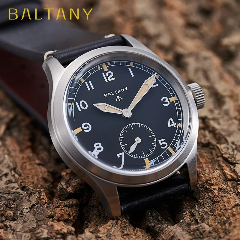 Baltany D12 Minitary Wristwatches S2032 VD78 Sapphire Crystal Swiss Luminou Leather 20ATM Stainless Steel Quartz Vintage Watches