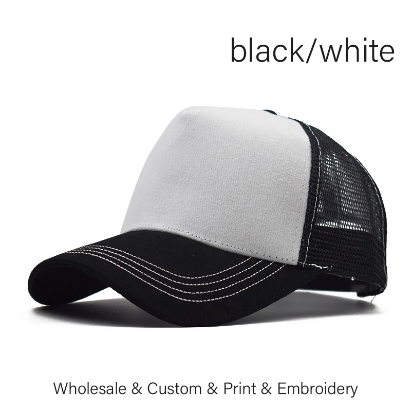 SLECKTON Custom LOGO Borduren Mesh Cap Baseball Cap voor mannen en vrouwen DIY Design Foto Print Hoed Kwaliteit Trucker Hat Unisex