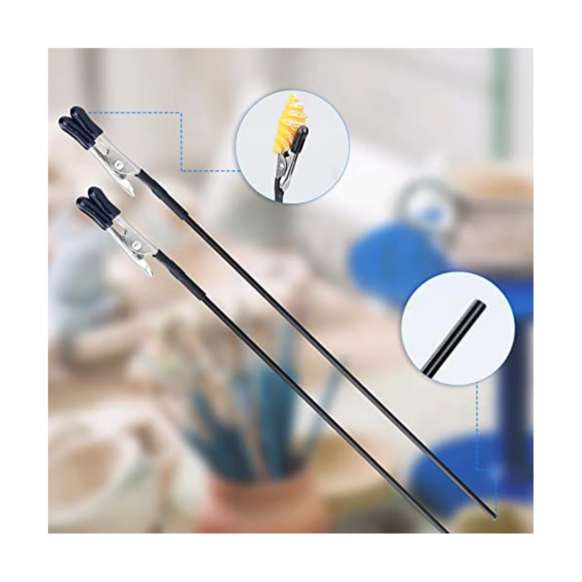 แท่งคลิปจระเข้45ชิ้นสำหรับการทาสีโมเดลและแปรงทำความสะอาด1ชิ้นสำหรับพ่นแอร์บรัชสำหรับงานบัตรรูปภาพบันทึกช่วยจำ