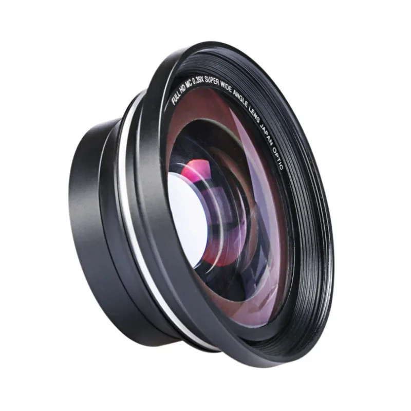 Professional 37mm Macro+72mm Wide Angle Lens 0.39X Full HD for 4K Camcorder 2 IN 1 Universal Lens Adapter Camcorders Accessory