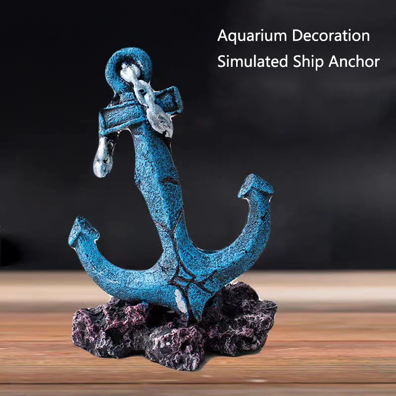 

Resin Aquarium Ornaments DecorationsSimulated Ship Anchor sinking Ship Landscaping Accessories For Fish Tank Aquarium Background