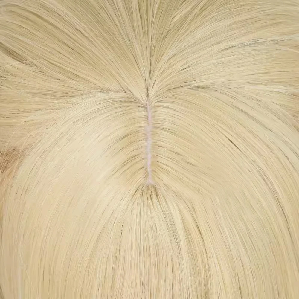 أومبير شقراء طويلة ذيل حصان مزدوجة متموجة شعر مستعار اصطناعي مع الانفجارات أنيمي لعبة تأثيري رقيق شعر مستعار مقاوم للحرارة للحزب اليومي #5