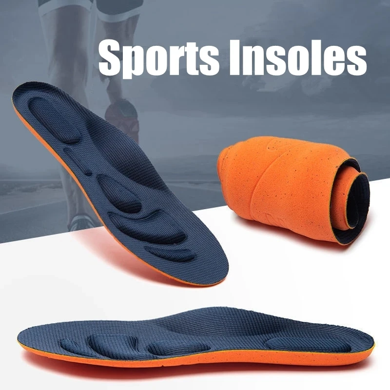 Sport Running Shock Absorption Shoe Insole Arch Support Plantar Fasciitis Orthopedic Insert Sneakers Sweat-Absorbing Foot Pads